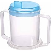 Life Healthcare Adult Drinking Cup for Elderly – 300ml Non Spill Cups – Dishwasher Safe Non-BPA Plastic Two Handled Cup for Elderly – Plastic Beakers for Adults, Disability People