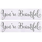 eBoot Mirror Decal Wall Sticker Vinyl Decoration You're Beautiful Stickers, 2 Pack