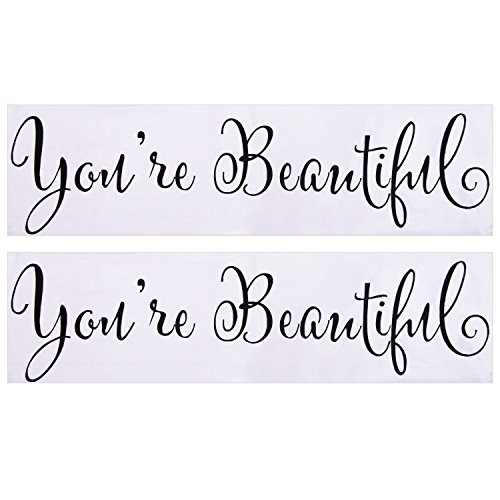 eBoot Mirror Decal Wall Sticker Vinyl Decoration You're Beautiful Stickers, 2 Pack