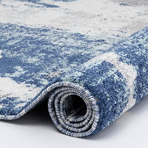 LUXE WEAVERS Euston Blue 8 x 10 Abstract Modern Area Rug Pricepulse