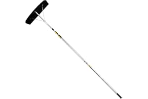 TITAN Snow Rake for Roof – 25.4 in. Wide Roof Rake with 16.4 ft. Telescopic Aluminum Pole for Snow Removal – Rooftop Snow Cle