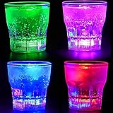 Perfect Pregame LED Light Up Drinking Glasses - 4 Pack Light Up Cups - Multi-color Button Controlled LED Cups - 4 Pack Light Up Drinking Glasses
