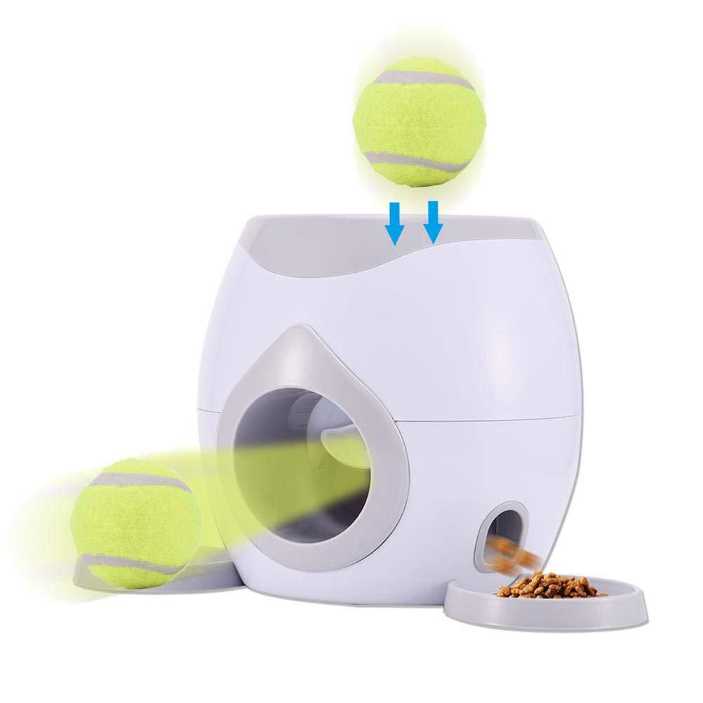 BTSEURY Automatic Pet Feeder Fetch Tennis Ball Dog Training Toy Interactive Throwing Ball Machine (Tennis Feeder + 2 Tennis Balls + 1 Shovel)