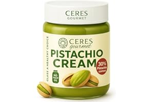 Ceres Gourmet Pistachio Cream Spread – 30% Real Pistacchio Butter, Premium Crema de Pistacho, Glass Jar, Smooth Gluten-Free Pistachio for Desserts & Breakfast, 7 oz