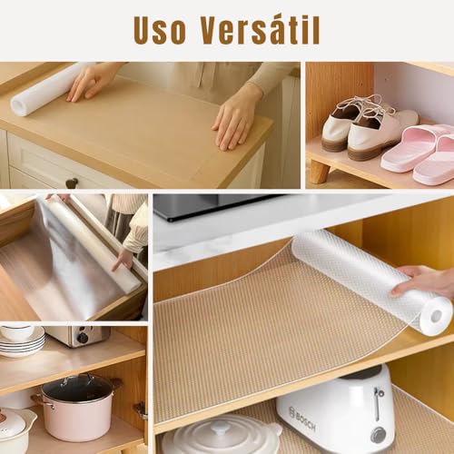 Forro de Gaveta 1,50m Antiderrapante em EVA - Protetor de Gavetas, Armários e Prateleiras, Lavável, Reutilizável e Multiuso para Cozinha, Banheiro e Geladeira - UpShop