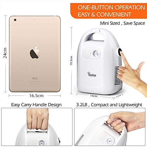 Yoofor Portable Steam Compressor Cool Mist Inhaler Kits for Kids & Adults - 1 Year Warranty
