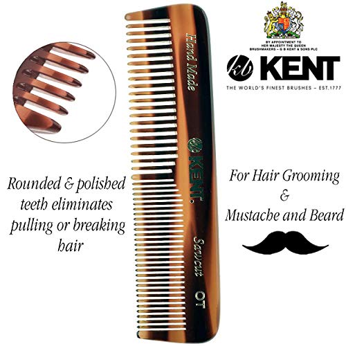 Kent A OT Small Double Tooth Hair Pocket Comb, Fine / Wide Tooth Comb