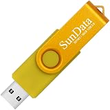 SunData 16GB USB 2.0 Flash Drive 2 Pack Swivel Design Pen Drive Black Gold view 3