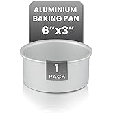 Restaurantware-Met Lux 6 x 3 Inch Straight-Sided Baking Tin, 1 Round Cake Pan - Oven-Ready, Freezable, Anodized Aluminum Round Baking Pan, Greaseproof, For Layer Birthday Cake