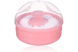 OKDEALS UTENEW Cosmetic Tool Baby Soft Face Body Powder Puff Sponge Box Container Case (Pink)