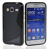 LIKESEA [Black] Stylish Lines Design Silicone Case Soft Protecting Cover for Samsung Galaxy Core Prime SM-G3606