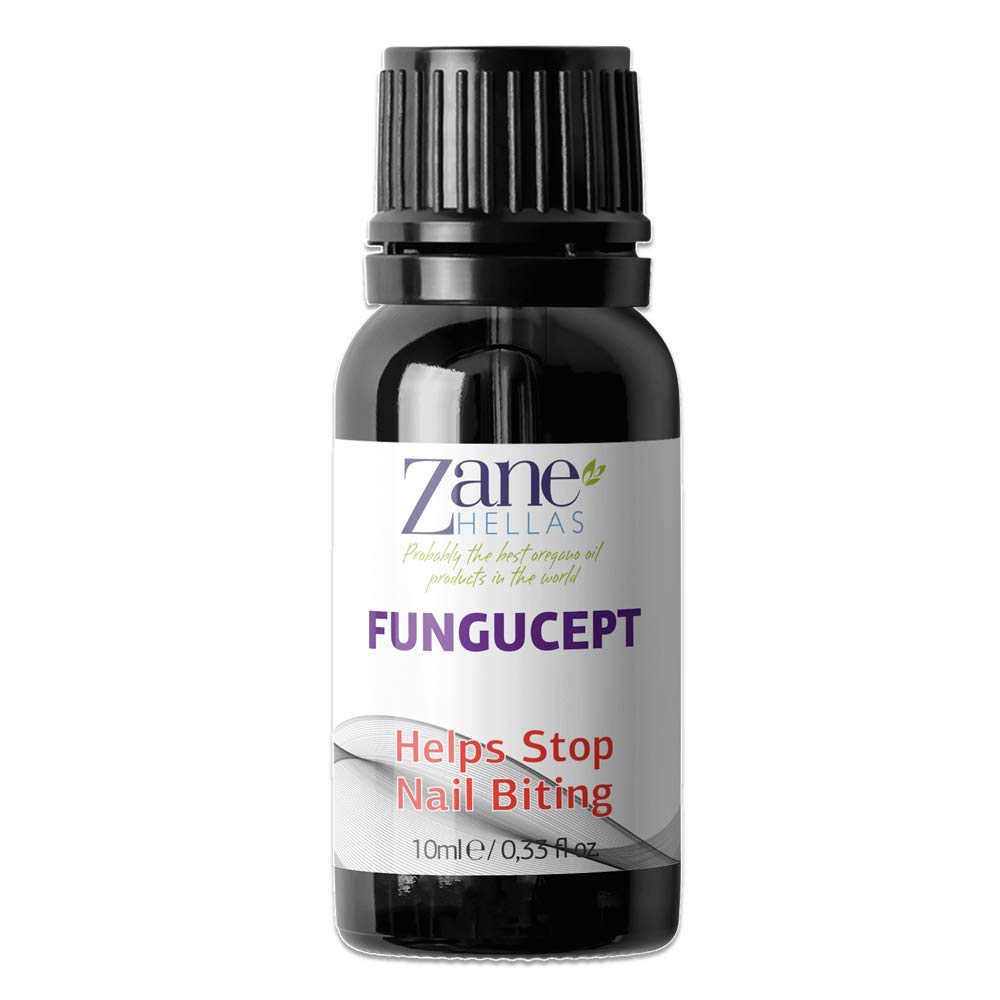 Zane Hellas FunguCept. Helps Stop Nail Biting and Thumb Sucking Habit. For Healthy Nails. No Bite. Controls and Prevents Nail Biting 100% Herbal Solution. 0.33 fl. Oz - 10 ml : Beauty