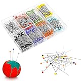 Valar Dohaeris 800 Pieces Sewing Glass Head Ball Straight Quilting Pins for Jewelry Wedding Dressmaking Components Flower Decoration with Tomato Pin Cushion,8 Colors