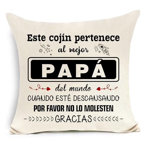 Awyuan Cushion Cover for Dad - This Cushion Belongs to the World's Best Dad Birthday Christmas and Father's Day Gift Decorative Cushion Covers