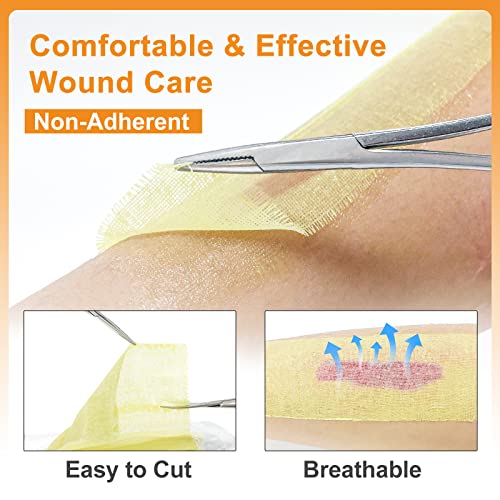 Carbou Medical Xeroform Petrolatum Dressing 5"x9", 25 Individual Pack, Non-Adherent Gauze Pads, Soft Fine Mesh Gauze Patch for Wound Care, Burns, Lacerations, Skin Grafts & Surgical Incisions