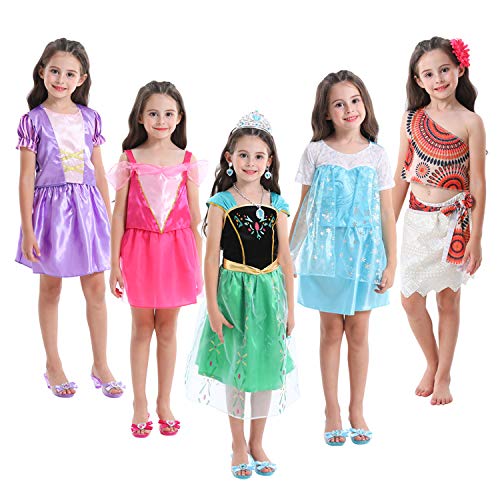 VGOFUN Girls Dress up Trunk Princess Costume Dress Pretend Play Set for Girls Toddlers (Princess Dress up Trunk-1) Pink