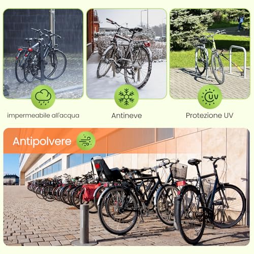 IPSXP Bicycle Cover, 210D Waterproof Oxford Bicycle Cover, 208 x 111 x 76 cm, Bicycle Cover, Dustproof Wind Rain UV Protection, Mountain Bike Cover