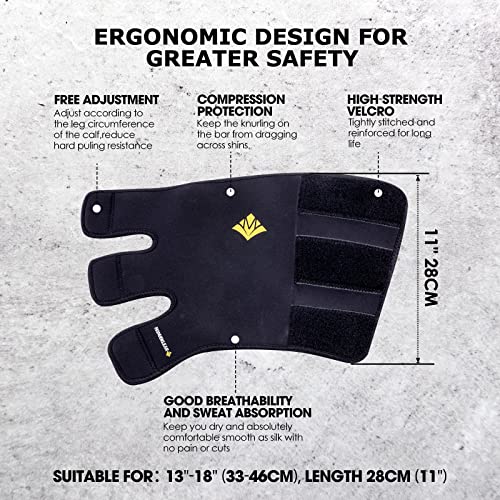 MANUEKLEAR Deadlift Shin Guards, Quick On and Off Shin Splint Brace