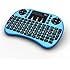 Rii i8+ Mini Wireless 2.4G Back Light Touchpad Keyboard with Mouse for PC/Mac/Android, Blue (MWK08+)