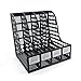 Funny live Plastic 4 Compartments File Rack Paper Holder Desktop File Sorter Magazine Book Holder Organizer，Black