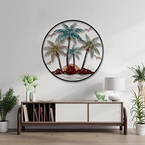 JILIP Metal Palm Tree Wall Art Decor, Tropical Theme Wall… at Amazon