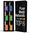 Aromatherapy Top 6 Essential Oils 100% Pure & Therapeutic grade - with Lavender, Tea Tree, Eucalyptus, Sweet Orange, Lemongrass & Peppermint - Basic Sampler Gift Set & Premium Kit - 6/10 Ml