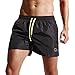 LJCCQ Men's Shorts Swim Trunks Quick Dry Beach Shorts with Pockets for Surfing Running Swimming Watershort Black