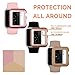 iCASEIT Apple Watch Case Screen Protector 38mm (Pack of 3) - Bumper Case with Screen Protector for Full Protection for Apple Watch 38 mm - Gold Rose Gold & Walnut