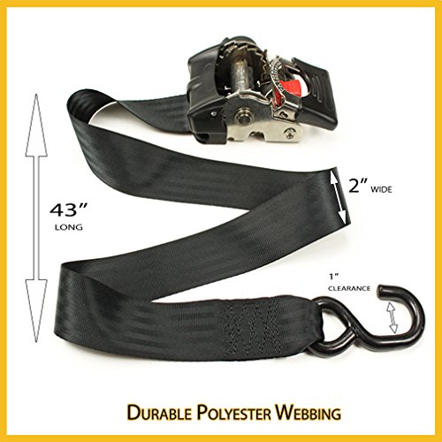 2 Quick n Easy AutoRetract Marine Strap Transom Tie Downs 2 Stainless