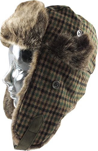 Chaos Brothers Big Girls' Country Style Tweed Trapper / Hunter Hat 58 Cm Green Tweed