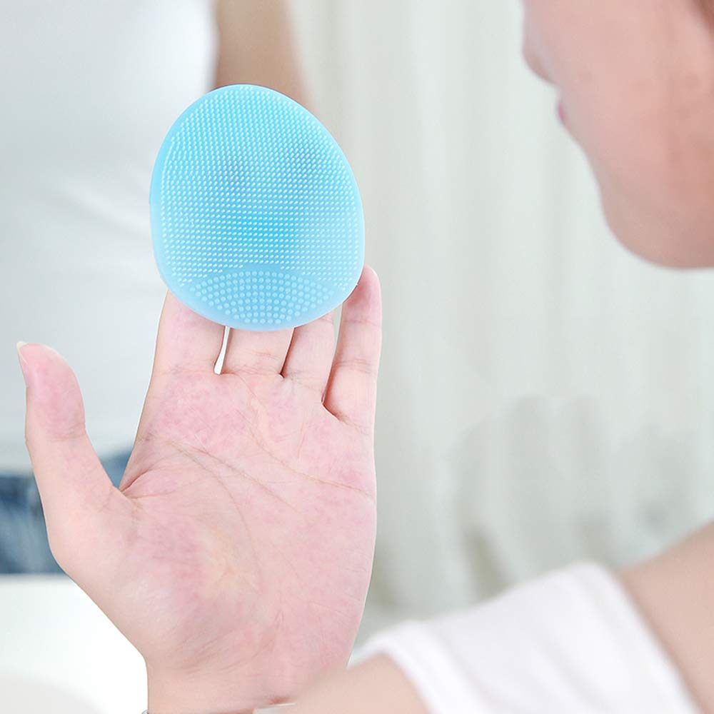 Super Soft Silicone Face Cleanser and Massager Brush Manual Facial Cleansing Brush Handheld Mat Scrubber For Sensitive, Delicate, Dry Skin (4pcs set): Health & Personal Care
