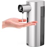Automatic Liquid Soap Dispenser Touchless, USB Rechargeable Smart Hand Soap Dispenser, 13.5oz/400ml, 3-Level Adjustable, Compatible with Thick Thin Dish Soap for Bathroom Kitchen, Clog-Free, Silver