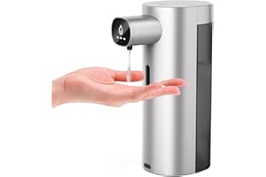 SANGFOR Soap Dispenser, Automatic Soap Dispenser, 3 Levels Adjustable Soap Dispenser Bathroom, 10.1OZ/300ml Automatic Soap Dispenser Touchless, USB Rechargeable Touchless Soap Dispenser for Bathroom, Kitchen