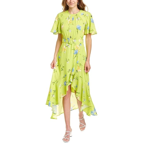 Chaps Women's Floral Fit-and-Flare Dress Dress, col Creme/Waikiki  Blue/Multi, 10 at Amazon Women's Clothing store
