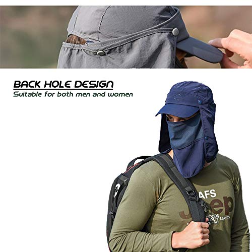 Gisdanchz Outdoor Sonnenhut Hut Herren Damen Solapa de Ccuello Removible Respirable UV Schutz Kappe – Bild 6