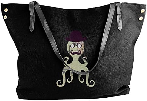 New Octopus In World Map Women Tote Bag Canvas Shoulder Bag Rivets Design