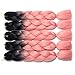 Lady Corner Ombre Braiding Hair 24inch Jumbo Braids High Temperature Fiber Synthetic Hair Extension 5pcs/Lot 100g/pc for Twist Braiding Hair (24inch(Pack of 5), Black-Smoke Pink)