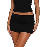 NVRENJIA Women Fold Over Mini Skirt Y2k Bodycon Short Skirts Low Rise Cute Going Out Bottoms Streetwear