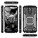 TJS Case Compatible with LG Stylo 4/LG Stylo 4 Plus/LG Q Stylus/LG Q Stylus Plus/LG Q Stylus Alpha, [Full Coverage Tempered Glass Screen Protector] Aluminum Magnetic Support Metal Plate Back (Black)