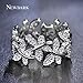 NEWBARK 10 Butterflies 18k White Gold-Plated Cubic Zircon Women's Rings Size 8