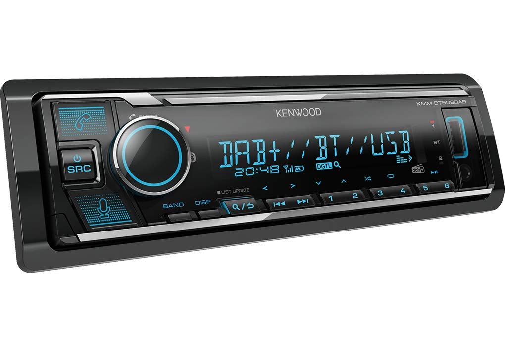 Kenwood KMM-BT506DAB Mechless Digital Media Receiver, With Built in Bluetooth, DAB+ Digital Radio, Spotify & Amazon Alexa