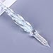 Glass Dip Pen Vintage Handmade Glass Signature Pen Elegant Crystal Dip Sign Pen Great Gift with Random Color Pen Holder(light blue)