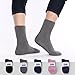 Pembrook Hospital Socks with Grippers for Men and Women - 4 Pairs Non Skid, No Slip Fuzzy Socks