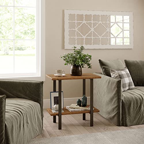 BARNYARD DESIGNS 2Tier End Table 27”L x 17" W x 27" H Rustic Solid