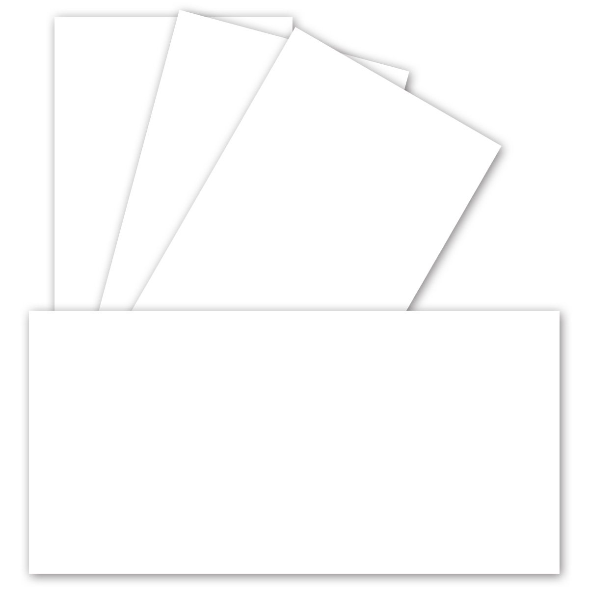 Postcards/single cards - white - 99 x 210 mm (DL) - 250 g/m² - hammered matt linen 50 Pieces Hochweiß - matt
