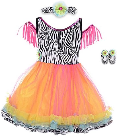 HBB Kids Little Girl's Dress Up Trendy Sassy Princess Dance Tutu with Headband &amp; Shoes, SZ 3-5, Pink (PD07)