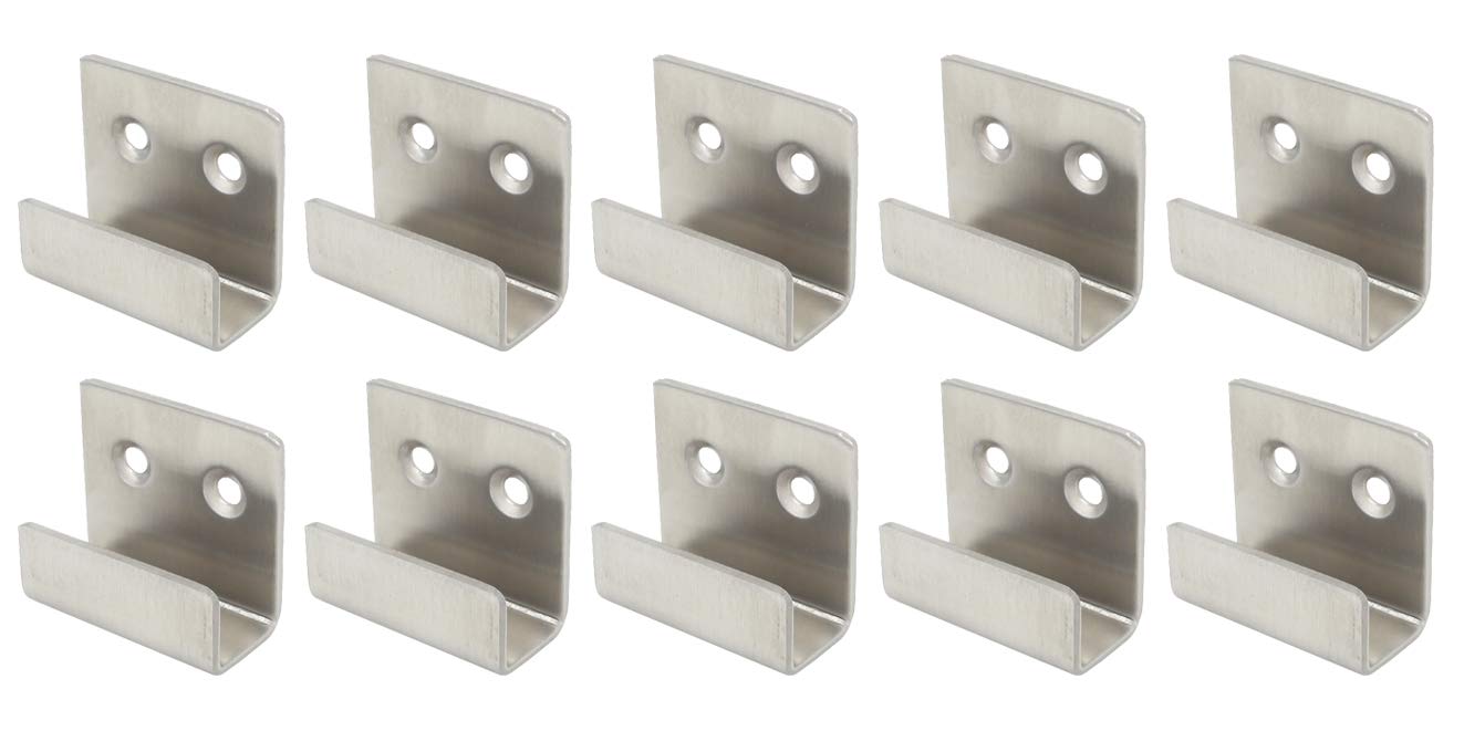 NOVSINO Stainless Steel Flat J Hooks Hanger, Ceramic Tile Billboard Display Board Holder Wall Mount Heavy Duty Hook Brackets Silver, Pack of 10 …