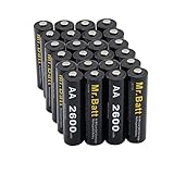 Mr.Batt AA Rechargeable Batteries (24 Pack) NiMh 2600mAh