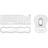 Gel Keyboard & Mouse Wrist Rest Set, Ergonomic Keyboard and Mouse Pad with Wrist Support Typing Pain Relief,Suitable for Office/Computer/Laptop/Gaming(White Set )