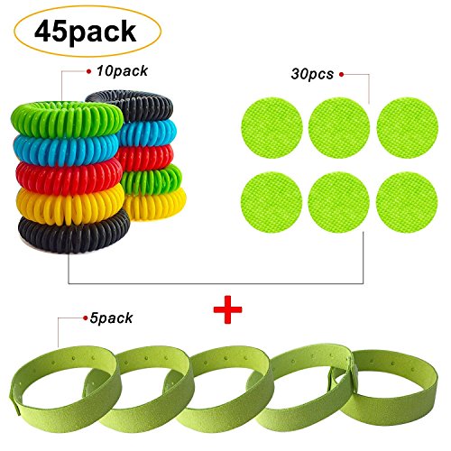 Pack of 45 All Natural Mosquito Insect Repellent Bracelet and Patches Set for Kids, Toddler & Adults - Non Toxic Travel Size Mosquito Bug Repellent Wristband and Patch Pack of 45 All Natural Mosquito Insect Repellent Bracelet and Patches Set for Kids, Toddler & Adults - Non Toxic Travel Size Mosquito Bug Repellent Wristband and Patch